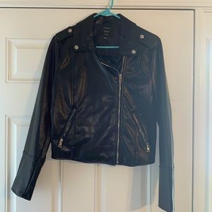 Large Faux Leather Jacket